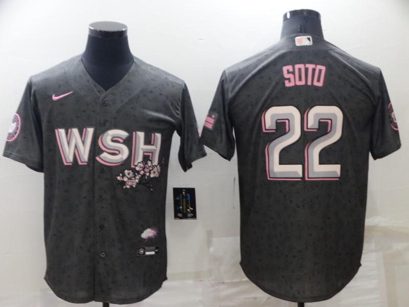 Men's Washington Nationals Juan Soto #22 Gray Baseball Jersey Men's Washington Nationals Juan Soto #22 Gray Baseball Jersey